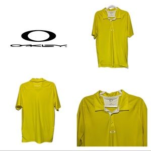 Oakley Men's Hydrolix Polo in Vibrant Yellow, Size L - Excellent Condition